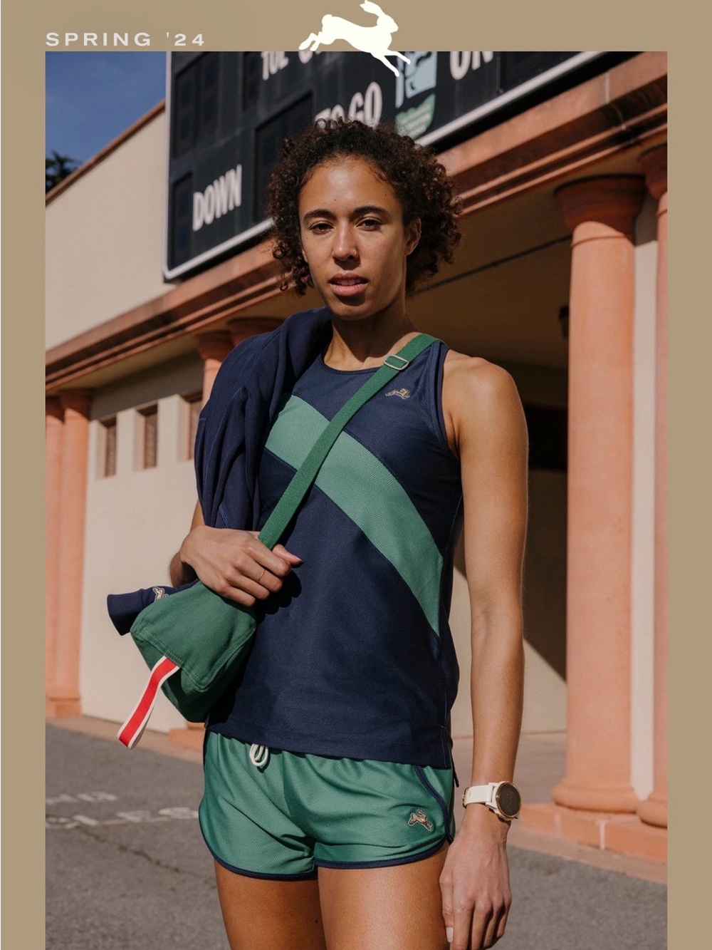 Tracksmith Navy Tank with Teal Van Cortlandt Singlet
